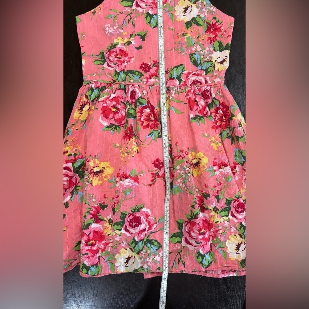 Zunie Girl Sleeveless Pink Floral Dress Size XL 14/16 - Picture 9 of 12